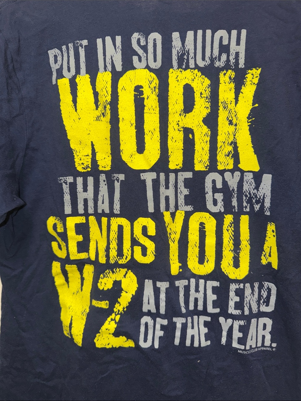 Men's Navy Short-Sleeve Graphic Tee with Yellow Print